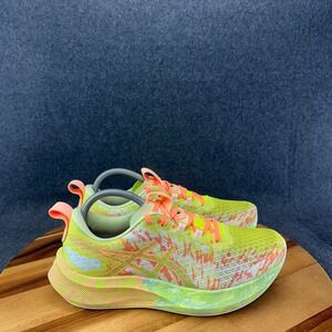 Asics Neon Yellow Pink Orange Knit Athletic Running Shoes